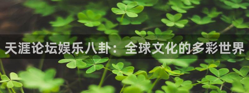 下载凯发k8：天涯论坛娱乐八卦：全球文化的多彩世界